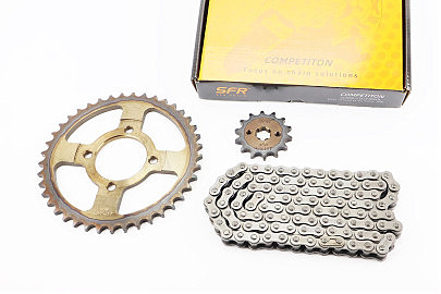 Звезды, цепь к-кт JH &mdash; 428H-104L+41T+14T (в коробке) "каленая"