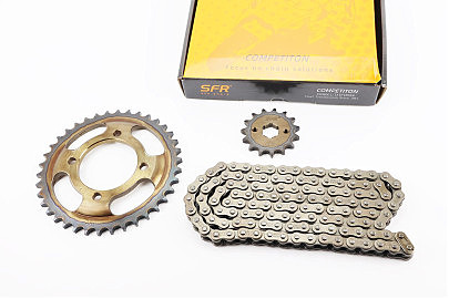 F5 Звезды, цепь к-кт 428H-124L+38T+15T "каленая" (в коробке)