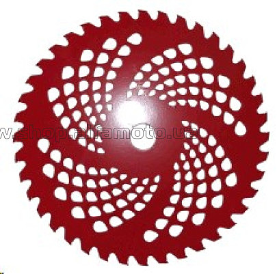 Нож мотокосы   40T   (?255/25.4 mm)   (победитовые зубья)   (красный) тип 2 SVET-2