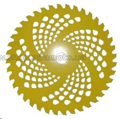 Нож мотокосы   40T   (?255/25.4 mm)   (победитовые зубья)   (желтый ) SVET