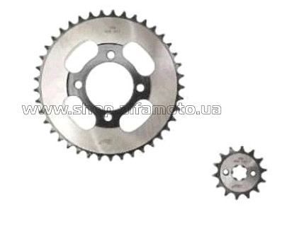 Звезды трансмиссии (пара) Zongshen ZS125J 428-15T + 428-43T JING