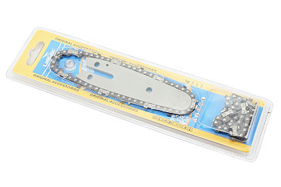 Шина 4"-1,1mm 1/4" 28зв L-14см (Підходить на акумуляторну міні-пилу)  + ланцюг 1/4"-1,1mm-28зв. квад. зуб, на блістері