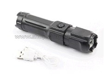 Фонарь 1 диод 240 lumen ручной, Li-ion 3.7V 5200mAh зарядка от USB, влагозащитный, черный F15-T   OEM