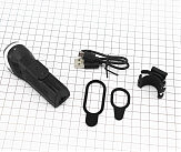 Фонарь передний 1 диод 110 lumen, Li-ion 3.7V 1300mAh зарядка от USB, влагозащитный, чёрный JY-7057