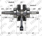 Коленвал 4T CB250 (169FMM) (под баланс вал) SUNY
