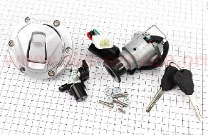 Замок зажигания   (комплект) Loncin LX250-15   (+крышка бака)   MIS