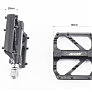 Педали MTB широкие 9/16" (95x80x20mm) алюминиевые, чёрные WP701D