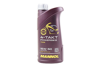 Масло 4T 15W-50 &mdash; синтетическое мотоциклетное "Powerbike", 1L
