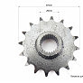 Звезда приводная задняя шлицевая 530-16T (втулка d=25mm, L=32mm)