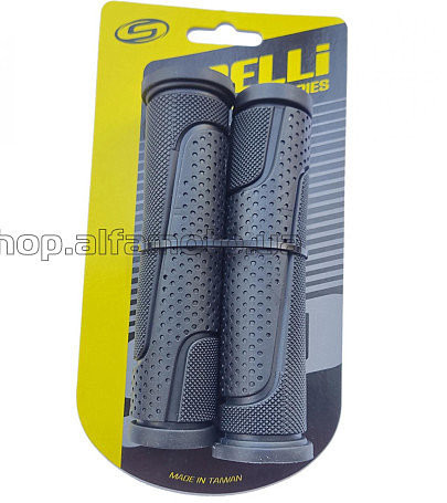 Грипсы (ручки руля)   SPELLI  SBG-6708L Черные, прямые, 2-х фактурные, резина-каучук, длина 127 мм BD
