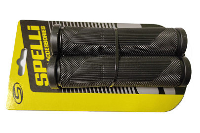 Грипсы (ручки руля)   SPELLI  SBG-692 Черные, прямые, 2-х фактурные, резина-каучук, длина 125 мм BD