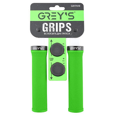Грипсы (ручки руля)   Greys GR17420 прямые, Зеленые, алюминиевый зажим 1 шт, заглушки, длина 130 мм BD