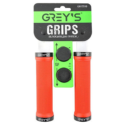 Грипсы (ручки руля)   Greys GR17510 прямые, Красные, алюминиевый зажим 2 шт, заглушки, длина 130 мм BD