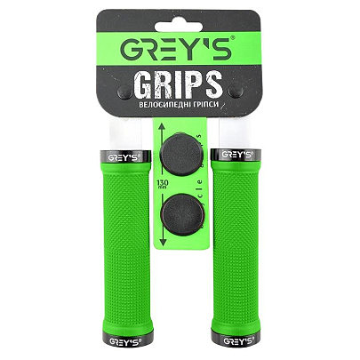 Грипсы (ручки руля)   Greys GR17520 прямые, Зеленые, алюминиевый зажим 2 шт, заглушки, длина 130 мм BD