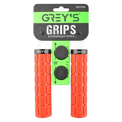 Грипсы (ручки руля)   Greys GR17310 прямые, Красные, алюминиевый зажим 1 шт, заглушки, длина 130 мм BD