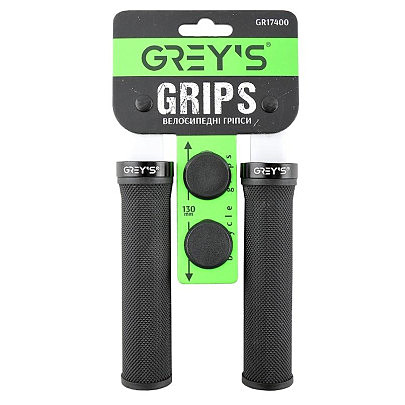 Грипсы (ручки руля)   Greys GR17400 прямые, Черные, алюминиевый зажим 1 шт, заглушки, длина 130 мм BD
