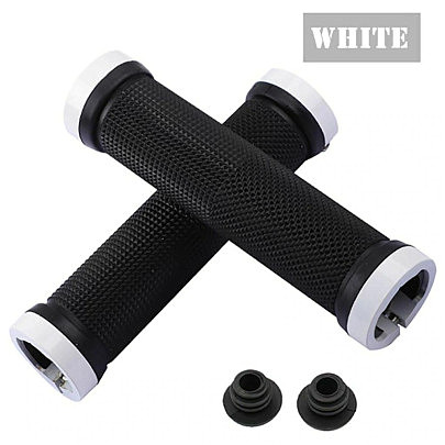 Грипсы (ручки руля)   Белые алюминиевые локи, прямые, длина 130 мм Baisk GS-39 BD