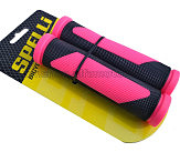 Грипсы (ручки руля)   SPELLI  SBG-692 черно/розовые, прямые, 2-х фактурные, резина-каучук, длина 125 мм BD