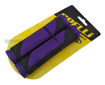 Грипсы (ручки руля)   SPELLI  SBG-692 черно/фиолетовый, прямые, 2-х фактурные, резина-каучук, длина 125 мм BD