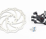 Гальмо Disk-brake заднє (F180/R160мм)+диск 160мм, кріпл. 6 болтів, чорне DSC510