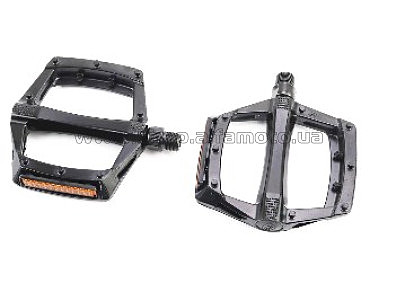 Педали велосипедные   MTB широкие 9/16 (112x109x24mm) алюминиевые, чёрные NWL-221