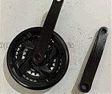 Звезды   велосипедные   (передние) 24/34/42T   (+2 шатуна L-170mm, квадрат, черные, с защитой) DS