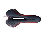 Седло велосипедное    MTB 270x160мм, чёрно-бело-красное GEL