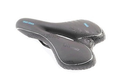 Седло велосипедное    MTB 270x160мм, чёрно-бело-синее GEL