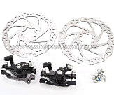 Тормоз Disk-brake передний (F160/R140мм)+задний (F180/R160мм), диски 160мм, крепл. 6 болтов, чёрный DX-2018, тип 1