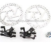 Тормоз Disk-brake передний (F160/R140мм)+задний (F180/R160мм), диски 160мм, крепл. 6 болтов, чёрный DX-2018, тип 2