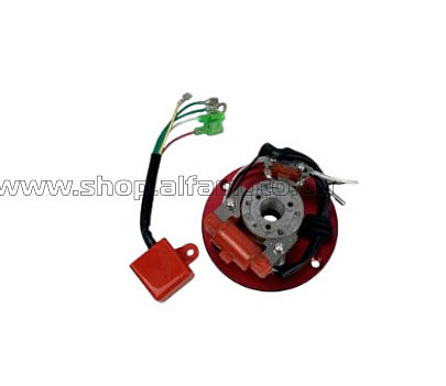 Статор генератора   (тюнинг) 4T Pitbike/Delta/TTR/ATV 50/250 (1+1 катушка, пров) +коммутатор VV