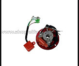 Статор генератора   (тюнинг) 4T Pitbike/Delta/TTR/ATV 50/250 (1+1 катушка, пров) +коммутатор VV