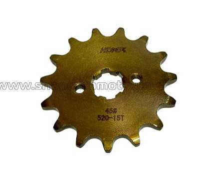 Звезда   трансмиссии   (передняя) 520-15T   CB/CG Loncin (узкая, зеркальный шлиц) Gold VV
