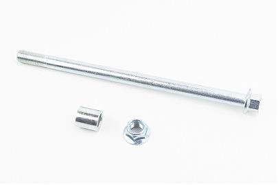 Вісь колеса переднього (під алюм. диск) d12mm; L210mm + втулка, гайка