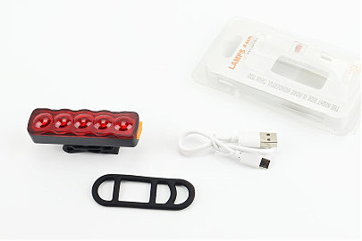Фонарь задний 5 диодов , Li-ion 3.7V зарядка от USB, влагозащитный, XFL-101