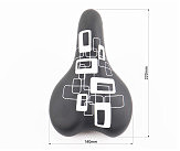 Сиденье CHILD 220x140мм, чёрное c белым рисунком N327