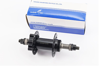 Втулка задняя MTB 14Gx36H под вольнобег, Disk-brake, 2 пром-подшипники 6000 2RS, крепл. гайка, чёрная SF-HB25RB