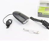 Фонарь передний 1 диод+звонок 4 мелодии, Li-ion 3.7V 1200mAh зарядка от USB, влагозащитный, чёрный FY-058/7588