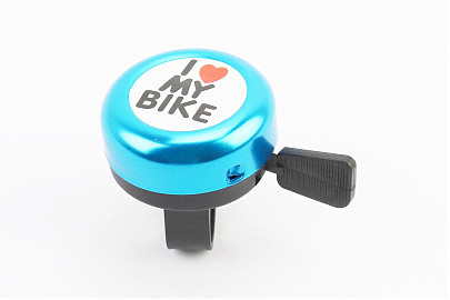 Звонок механический "I love my Bike", синий
