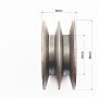 Шкив под коленвал d-20mm (D-88mm, 2-х ручейковый, два паза под ремень SPB, металл) 168F/170F