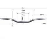 Руль MTB 25,4х600мм, алюминиевый, чёрный