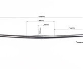 Руль MTB 25,4х640мм, back sweep 9°, алюминиевый, чёрный YL-001