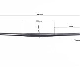 Руль MTB 31,8х640мм, back sweep 9°, алюминиевый, чёрный YL-002