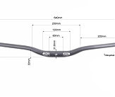 Руль MTB 31,8х640мм, алюминиевый, чёрный HB FB-11