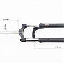 Вилка 27,5" амортизационная, без резьбы 1-1/8" (28,6мм), шток 210мм, с ходом 55мм, Disk-brake, M Lockout, чёрная