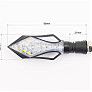 Поворот диодный LED СТРЕЛА с отверстием и габаритом ЧЕРНЫЙ, 2шт