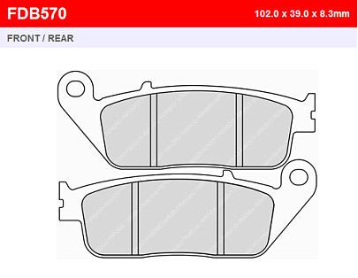 Комплект гальмівних колодок FE FDB570KST = FDB570ST