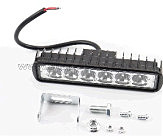 Фара дополнительная светодиодная влагозащитная - 6 LED с креплением, прямоугольная 150*37мм