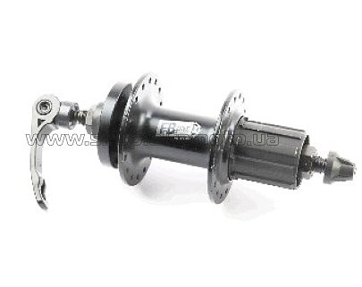 Втулка   заднего колеса велосипеда   (алюминий) 14Gx32H под кассету 8-11зв, Disk-brake, 2 пром-подшипника 6200 2RS, креп. эксцентрик, черная FB-A282В