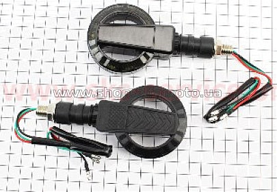 Поворот диодный на гибкой ножке + габарит белый LED  БУБЛИК  секвентальный, 2шт